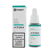 A product image showing Hangsen Ice Mint e-liquid in a 10ml bottle with a label indicating the nicotine content and product information.